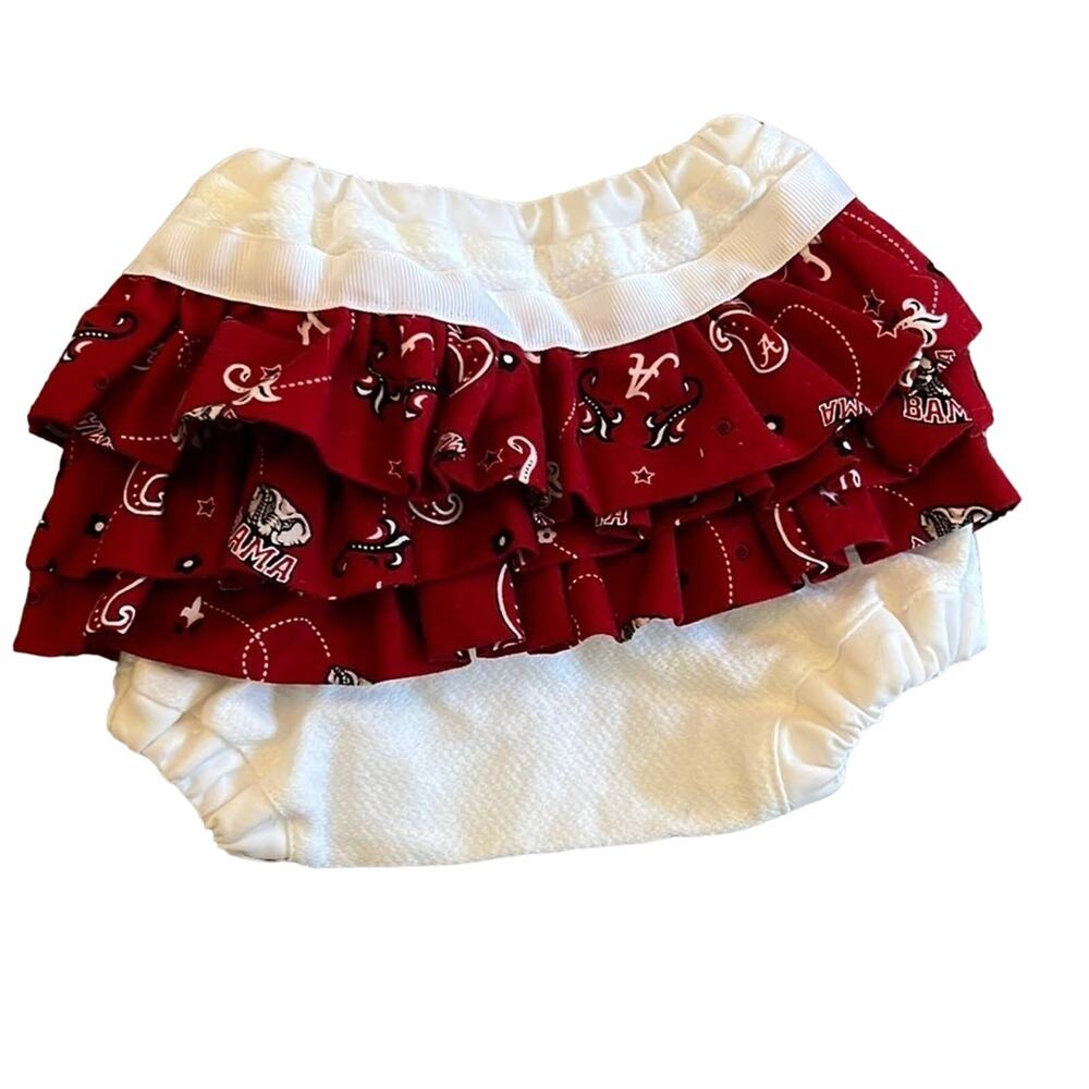 Alabama Ruffled Game Day Diaper Cover/baby Bloomers- Crimson Tide